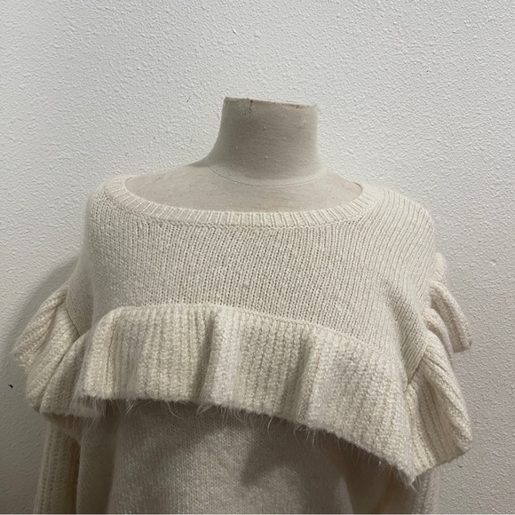 Wild Fable Cream Ruffled Sweater - Picture 3 of 4